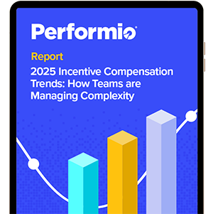Performio report cover on 2025 Incentive Compensation Trends with rising bar chart and data line.